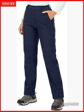 Winter Fleece Lined Waterproof Soft Shell Insulated Snow Pants Outdoor Ski Pants